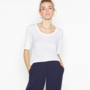 White Cotton Modal T-Shirt