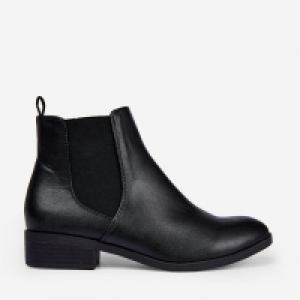 Black PU Morgan Chelsea Boots