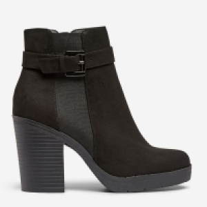 Wide Fit Black Aggy Ankle Boots