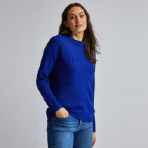 Blue Ribbed Stitch Jumper