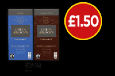 Green & Blacks Milk, Dark £1.50