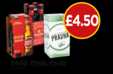 Budgens  Estrella Damm, Superbock, Pravha