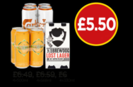 Budgens  Cobra, Brewdog Lost Lager, Carlsberg Export