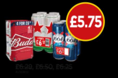 Budgens  Budweiser, Heineken, Kronenbourg 1664