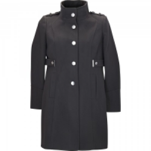 JTF  Ex Famous Chain Ladies Black Funnel Neck Coat