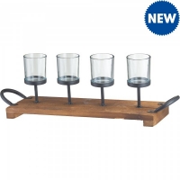 JTF  Metal and Wood Candleholder 4 Candles
