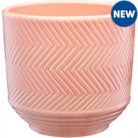 JTF  Glazed Pot With Saucer Pink 16cm