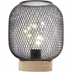 JTF  Metal Lantern B/O with Bulb Lattice Round Matt Blk