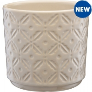 Pastel Patterned Pot Beige 14cm