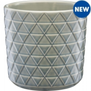 JTF  Pastel Patterned Pot Grey 14cm