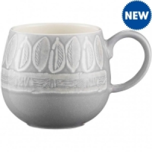 JTF  Impressions Grey Leaf Mug 350ml