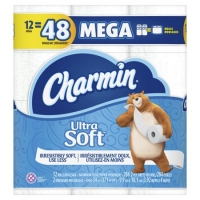 Walmart  Charmin Ultra Soft Toilet Paper, 12 Mega Rolls = 48 Regular 