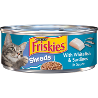 Walmart  Friskies Wet Cat Food, Shreds With Whitefish & Sardines in S