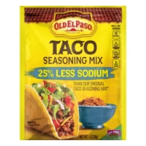 (4 Pack) Old El Paso Taco 25% Less Sodium Seasoning Mix, 1 o
