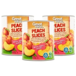(3 Pack) Great Value Peach Slices in Peach & Pear Juice, 29