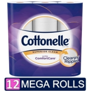 Cottonelle Ultra ComfortCare Toilet Paper, 12 Mega Rolls (=4