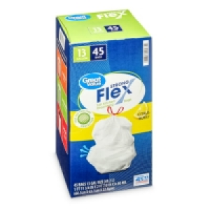 Great Value Strong Flex Tall Kitchen Drawstring Trash Bags,