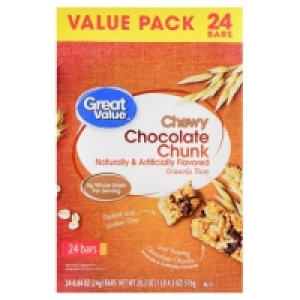Great Value Chewy Chocolate Chunk Granola Bars, Value Pack,