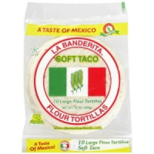 La Banderita Flour 8 Inch Soft Taco Tortillas, 10 ct