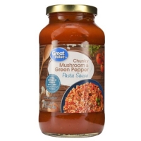 Walmart  (3 Pack) Great Value Chunky Mushroom & Green Pepper Pasta Sa