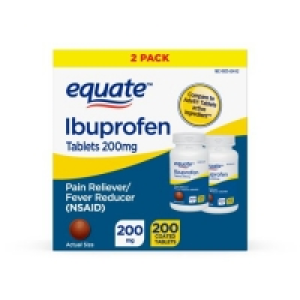 Equate Ibuprofen Tablets 200 mg, Pain Reliever/Fever Reducer