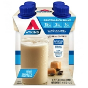 Atkins Cafe Caramel Shake, 11 fl oz, 4-pack (Ready To Drink)