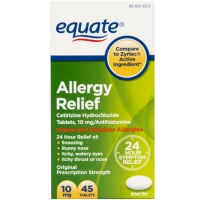 Walmart  Equate All Day Allergy, Cetirizine Hydrochloride Tablets, 10
