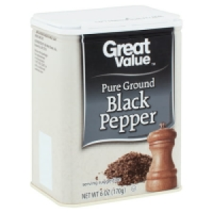 Great Value Pure Ground Black Pepper, 6 oz