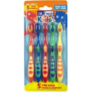 Dr. Fresh Kids Toothbrushes, Extra Soft, 5 ct
