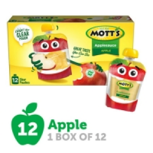 Motts Applesauce, 3.2 oz clear pouches, 12 count