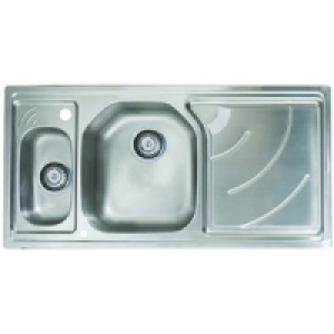 Wickes 1 1/2 Bowl Elite Kitchen Sink Pack Stainless Steel LH £383.00
