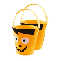 Aldi  Pumpkin Felt Bucket 2 Pack