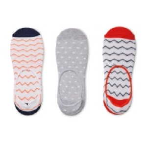 Ladies Zig-Zag Footsie Socks 3 Pack
