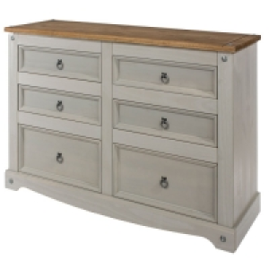 RobertDyas  Halea 6-Drawer Pine Chest - Grey