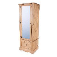 RobertDyas  Halea Pine Wardrobe with Mirrored Door