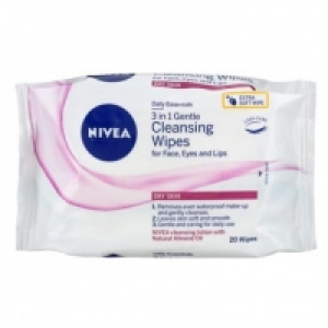 Nivea 3 In 1 Gentle Cleansing Wipes Dry Skin 20s £1.00