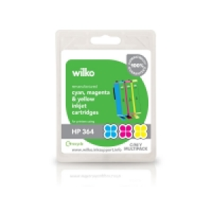 Wilko  Wilko Remanufactured HP 364 Cyan, Magenta and Yellow Ink Car