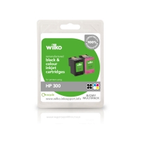 Wilko  Wilko Remanufactured HP 300 Black and Colour Inkjet Cartridg