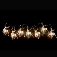 QDStores  8 LED Warm White Indoor Static Glass Reindeer Light Chain Ba