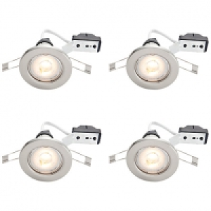 Wickes Brushed Chrome LED Downlight - 4.8W - Pack of 4 £25.00