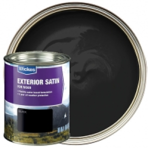 Wickes Exterior Satin Paint - Black 750ml £18.00