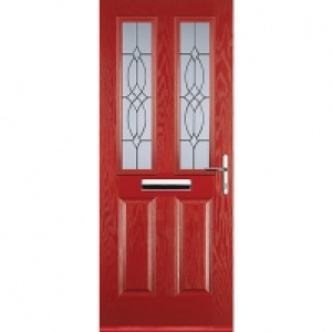 Euramax 2 Panel 2 Square Red Left Hand Composite Door 880mm  &pound;770.00