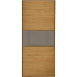 Wickes  Wickes Sliding Wardrobe Door Fineline Oak Panel & Cappuccino