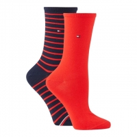 Debenhams  2 pack red stripe cotton blend ankle socks