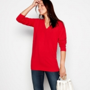 Red Supersoft V-Neck Jumper