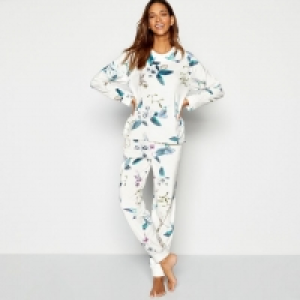 White Hummingbird Fleece Pyjama Set