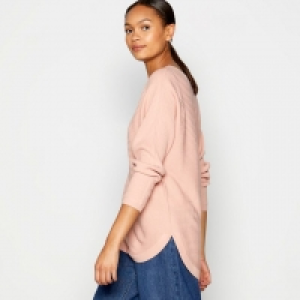 Light Pink Ribbed Dolman Sleeve Jumper