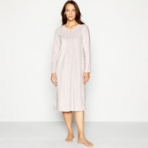 Light Pink Polka Dot Print Fleece Nightdress