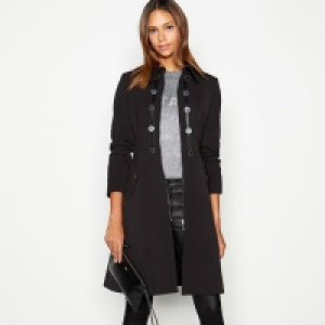 Black Military Crepe Coat