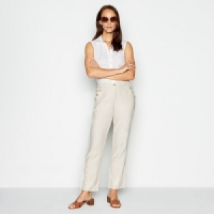 Debenhams  Natural Herringbone Linen Blend Trousers
